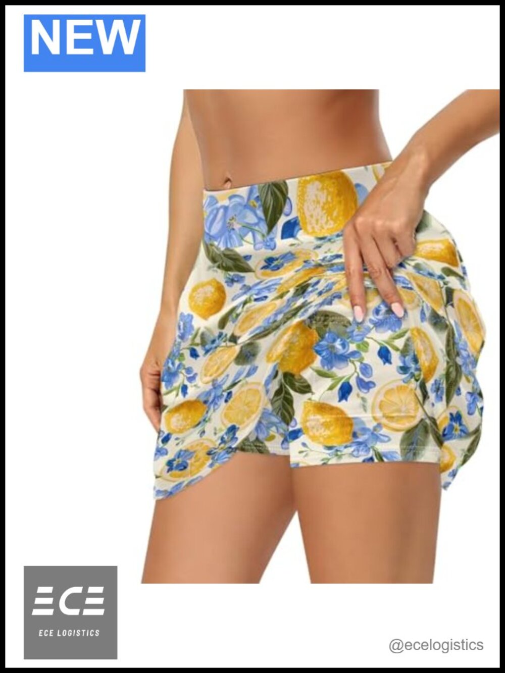 Women's Tennis Skort 2-in-1 Polyester High Waisted A-Line Athletic Golf Skirt